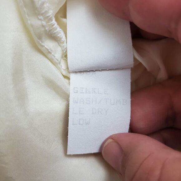 CP Shades Top Small White Silk Flowy Lagenlook Button Front Minimalist Boho - Picture 10 of 10